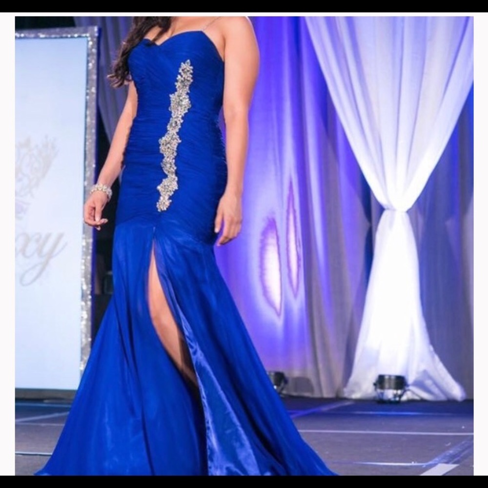 Jovani blue mermaid dress size 2
